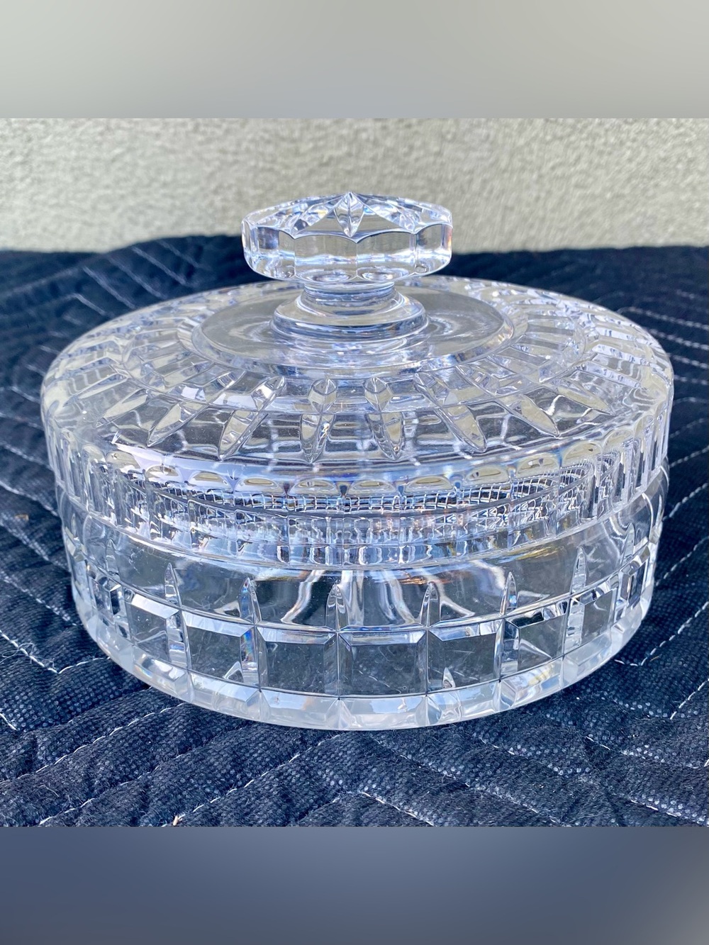 Vintage Ceska Canterbury Fine Crystal Covered Candy Dish 3”H x 7” Diameter